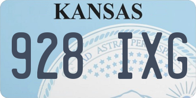KS license plate 928IXG