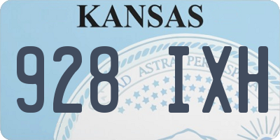 KS license plate 928IXH