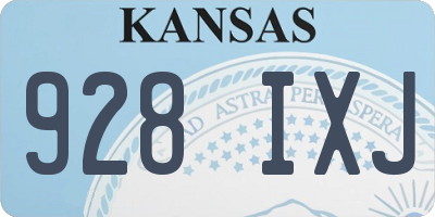 KS license plate 928IXJ