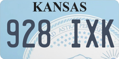 KS license plate 928IXK