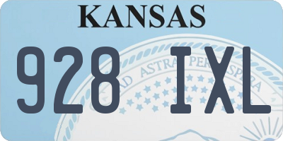 KS license plate 928IXL