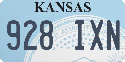 KS license plate 928IXN