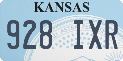 KS license plate 928IXR