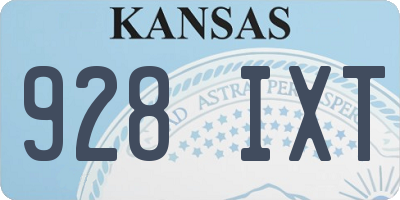 KS license plate 928IXT