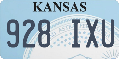 KS license plate 928IXU
