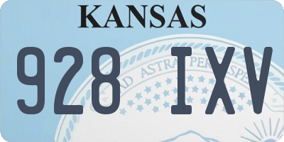 KS license plate 928IXV