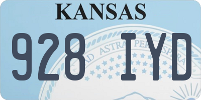 KS license plate 928IYD