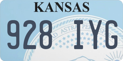 KS license plate 928IYG