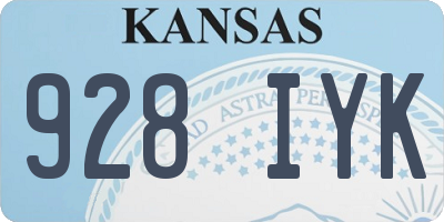KS license plate 928IYK