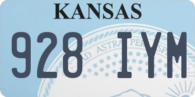 KS license plate 928IYM