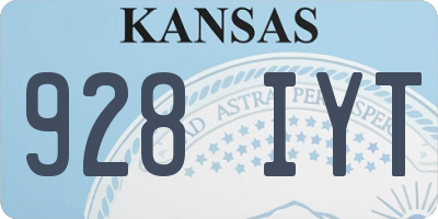 KS license plate 928IYT