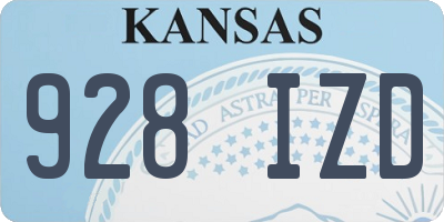 KS license plate 928IZD