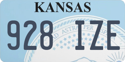 KS license plate 928IZE
