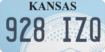 KS license plate 928IZQ