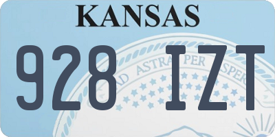 KS license plate 928IZT