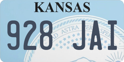 KS license plate 928JAI