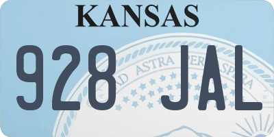 KS license plate 928JAL