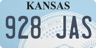 KS license plate 928JAS