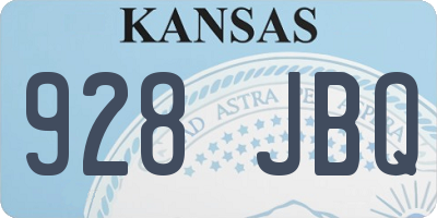 KS license plate 928JBQ