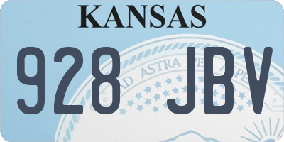 KS license plate 928JBV