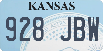 KS license plate 928JBW