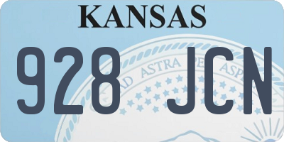 KS license plate 928JCN