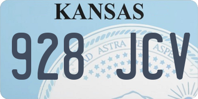 KS license plate 928JCV