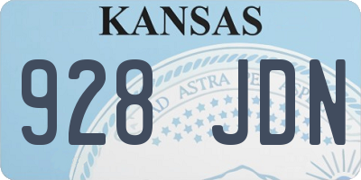 KS license plate 928JDN