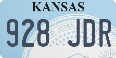 KS license plate 928JDR