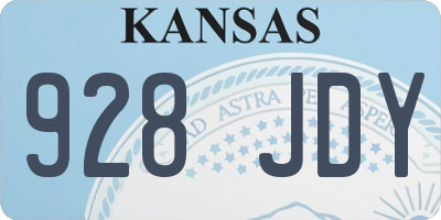 KS license plate 928JDY
