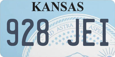 KS license plate 928JEI