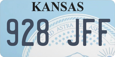 KS license plate 928JFF