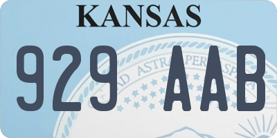 KS license plate 929AAB
