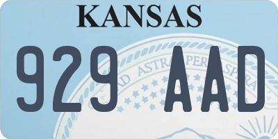 KS license plate 929AAD