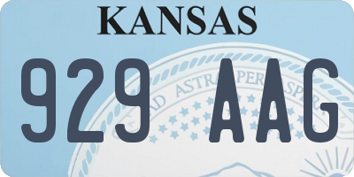 KS license plate 929AAG