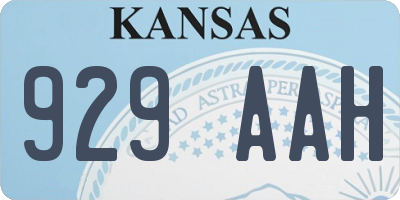 KS license plate 929AAH
