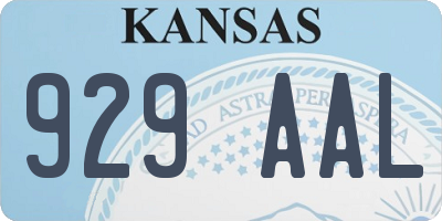 KS license plate 929AAL