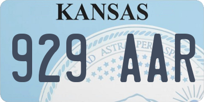 KS license plate 929AAR