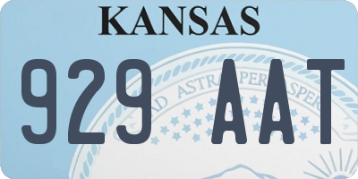 KS license plate 929AAT