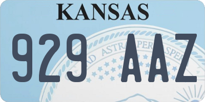 KS license plate 929AAZ