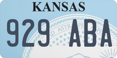 KS license plate 929ABA