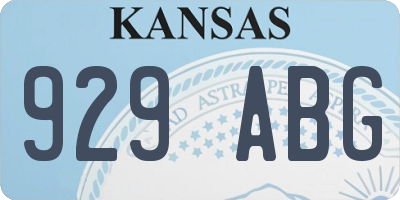 KS license plate 929ABG