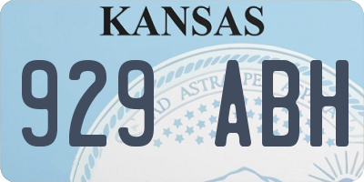 KS license plate 929ABH