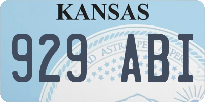 KS license plate 929ABI