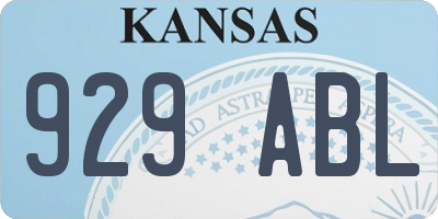 KS license plate 929ABL
