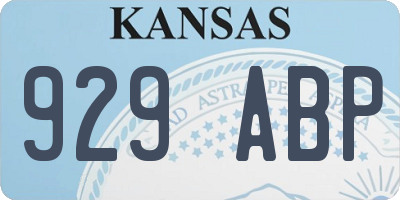 KS license plate 929ABP