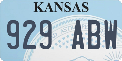 KS license plate 929ABW