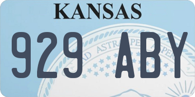 KS license plate 929ABY