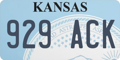 KS license plate 929ACK