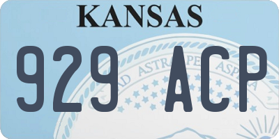 KS license plate 929ACP